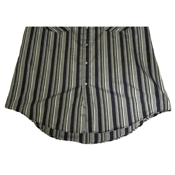 Plains Western Ware Shirt Pearl Snap Brush Popper Long Sleeve Men's Medium Blue - Picture 9 of 9